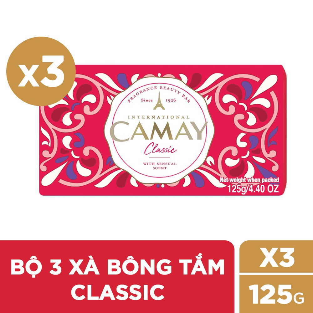 Combo 3 Xà bông tắm Camay Classic (125g x 3)