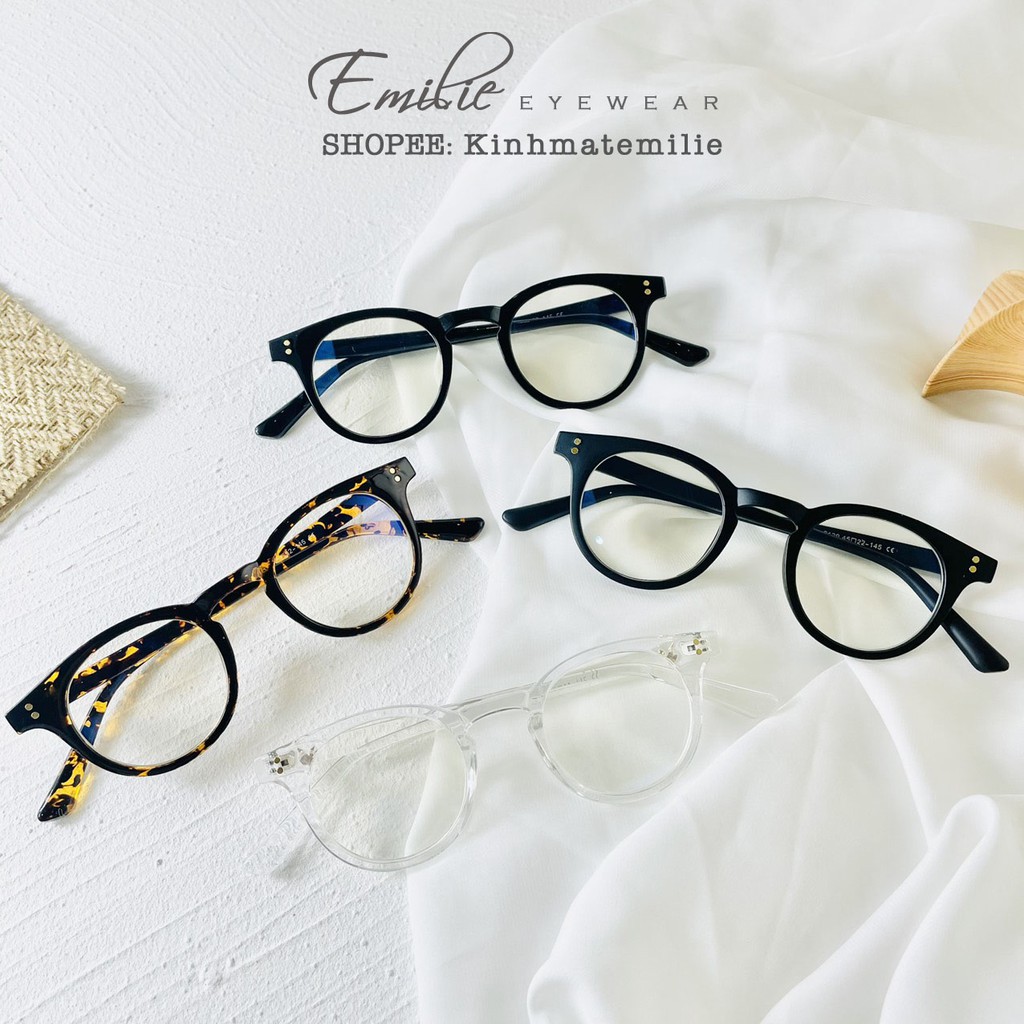 Gọng kính nhựa tròn nhỏ nam nữ Emilie eyewear phụ kiện thời trang Mi.lan