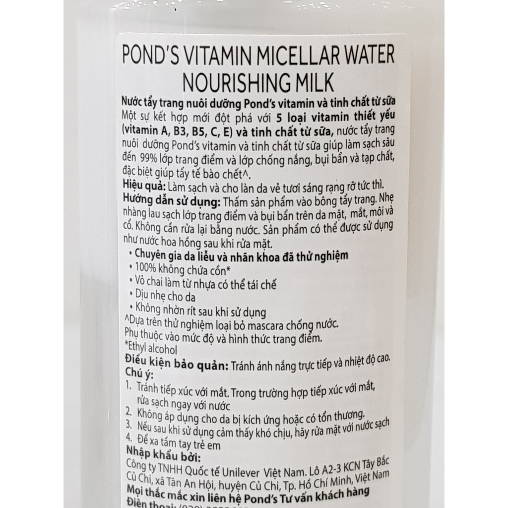 Nước Tẩy Trang Vitamin Pond's Micellar Water 100ml