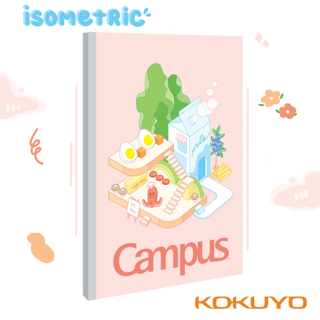 Vở Kẻ Ngang Có Chấm Campus Isometric 80 Trang Khổ B5