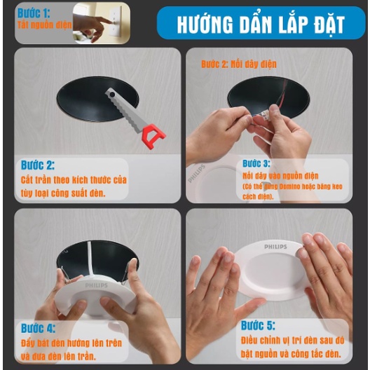 Đèn Downlight âm trần Philips MESON D80-D90-D105 Công Suất 7W-9W-13 Với Các Ánh Sáng Trắng Trung Tính BH 24 Tháng