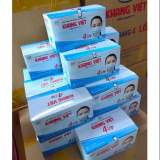 HỘP KHẨU TRANG Y TẾ 4 LỚP, HỘP 50 CÁI
