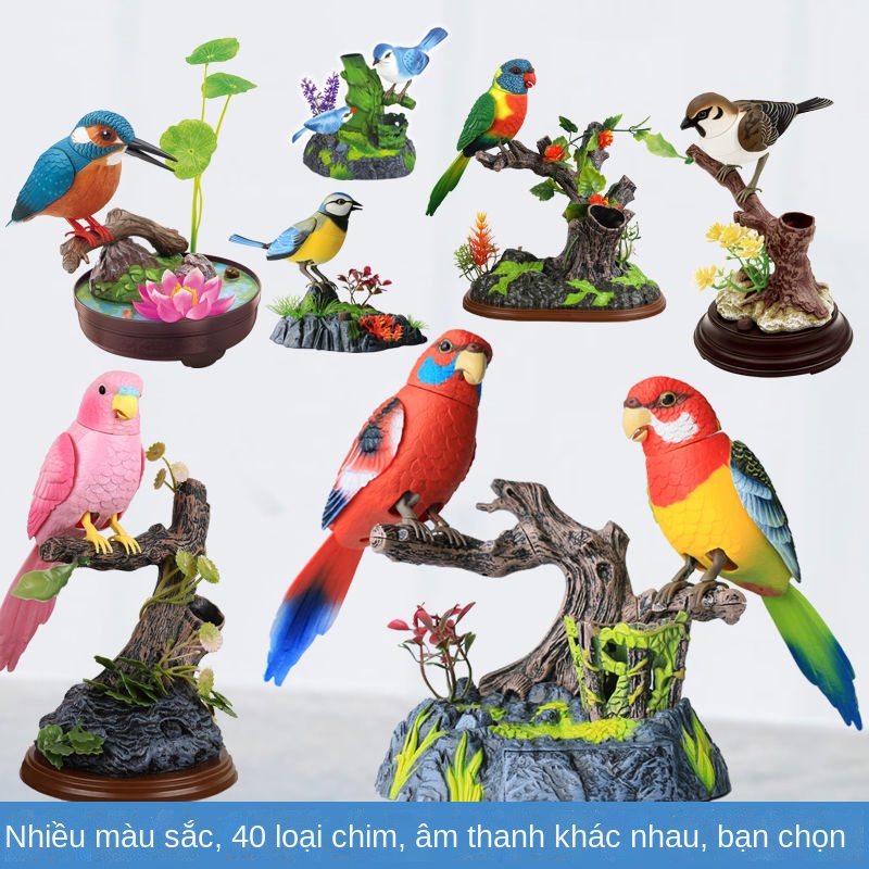 ✠Chim mô phỏng chim điện tử cảm biến điều khiển bằng giọng nói điện tử sẽ di chuyển và gọi vẹt biết nói chim kêu lồng ch