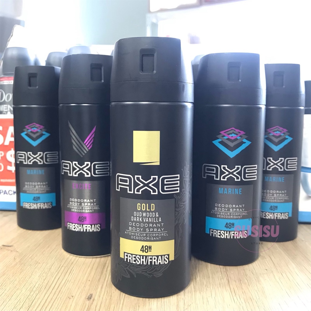 Xịt khử mùi AXE Deodorant Bodyspray 150ml - Sịt khử mùi hôi nách nam nữ Gold/Excite/Marine