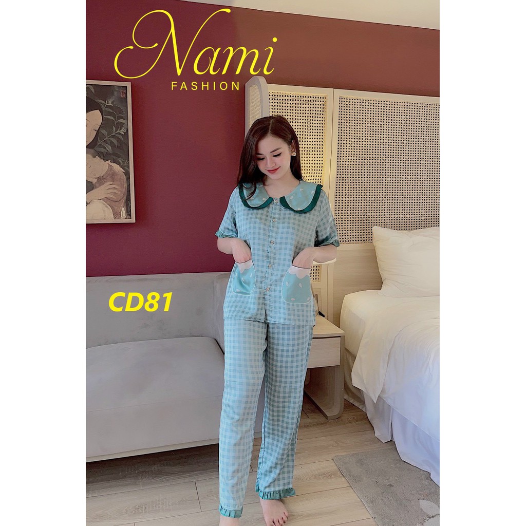 Bộ ngủ satin Nami, chất lụa satin siêu đẹp, mềm mịn, thoáng mát freesize 40-60kg