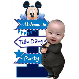 Cây welcome sinh nhật in tên tuổi bé - cây welcome ảnh bé - cây ảnh bày bàn tiệc sinh nhật thôi nôi