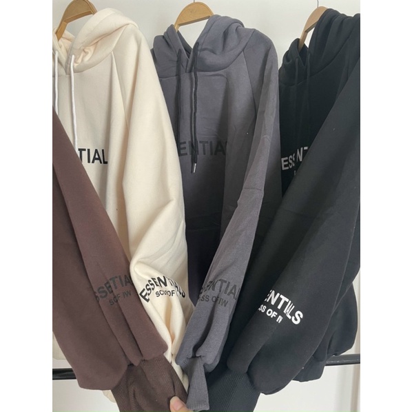 Áo hoodies, nam nữ in chữ Essentials nỉ bông dày có mũ form rộng unisex kiểu ulzzang jacket Sweater | BigBuy360 - bigbuy360.vn