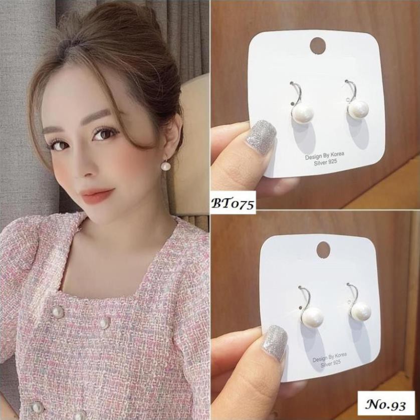 (BẠC THẬT) BÔNG TAI NỮ BẠC TA MÓC CÂU TRAI HOA TAI BẠC TRANG SỨC CAO CẤP NO.93 HT315