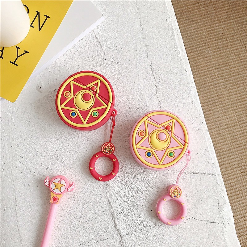 Cute Cartoon Japanese Anime Sailor Moon AirPods1 2 Cover Luna Cat Crystal Star AirPods Silicone Case