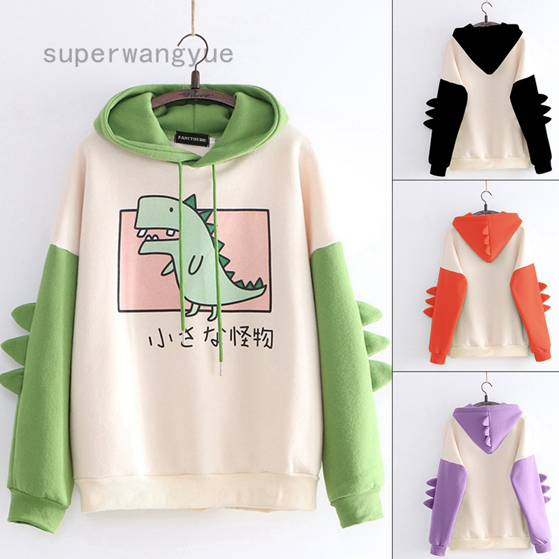 Áo Hoodies Hoạ Tiết Khủng Long Đáng Yêu Cho Phái Nữ