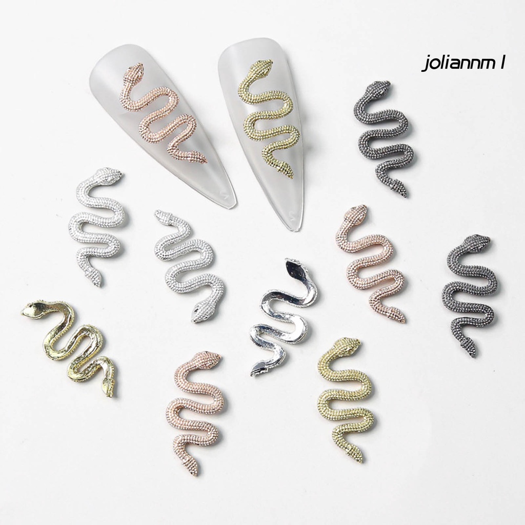 Bộ 10 Phụ Kiện Trang Trí Móng Tay Hình Rắn Lấp Lánh Cho Nữ