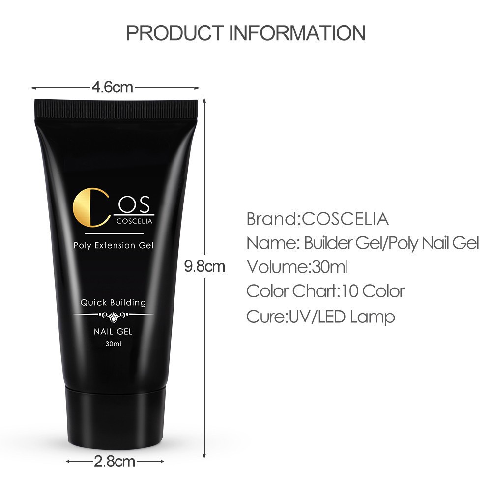 1 Hộp Gel Nối Dài Móng Tay COSCELIA 10 Màu 30ml