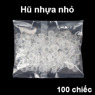 Combo 10 Túi Hũ Silicon/ Nhựa Đựng Mực Phun Xăm – Chum Mực PMU Mềm Dẻo, Dễ Vệ Sinh (100 hũ/Túi)