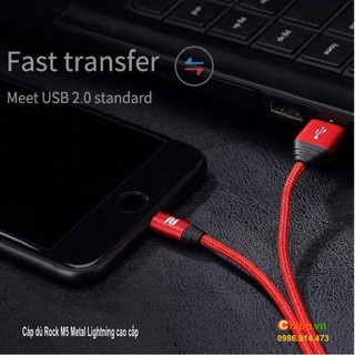 Cáp dù cổng lightning Rock M5 Metal Lightning cao cấp
