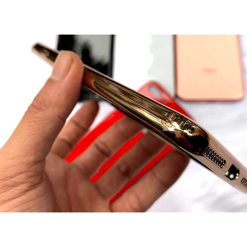 Ốp tráng gương viền Si iphone 6 6S 7 8 X XS MAX PLUS