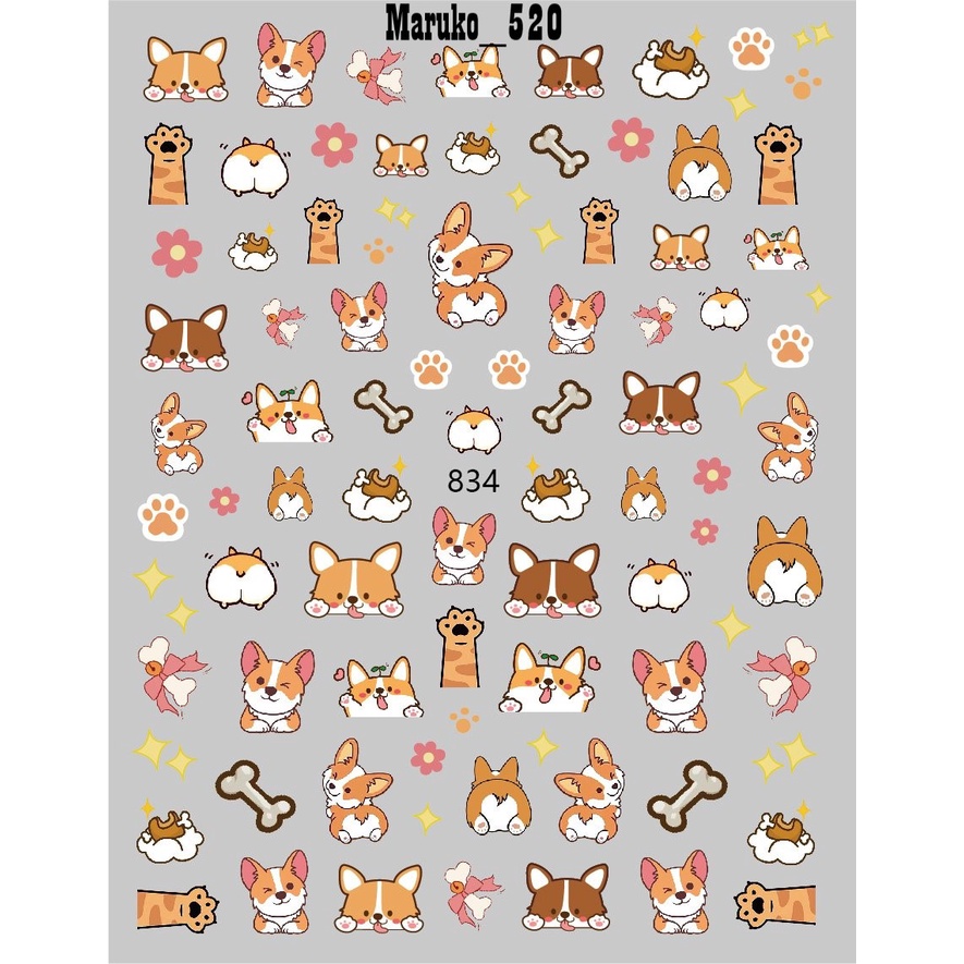 sticker trang tri nail mã jo834