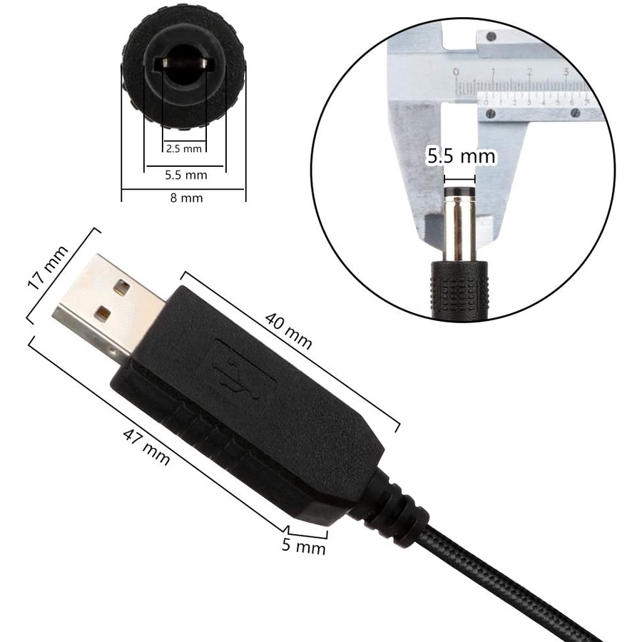 Dây Cáp Chuyển Đổi usb 5v Sang 12v
