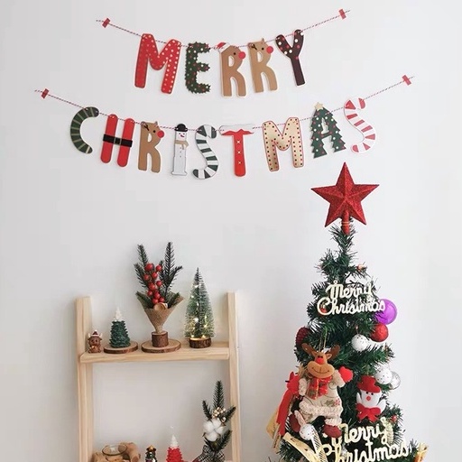 Set dây treo chữ MERRY CHRISTMAS trang trí Noel/Giáng sinh