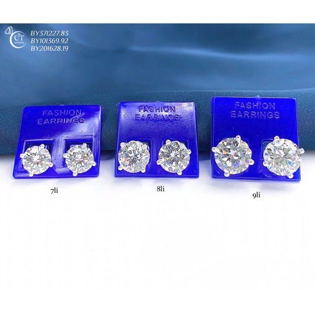 Bông Tai Bạc nữ CT Jewelry Bông Vặn Xoàn 1 hột Cao Cấp