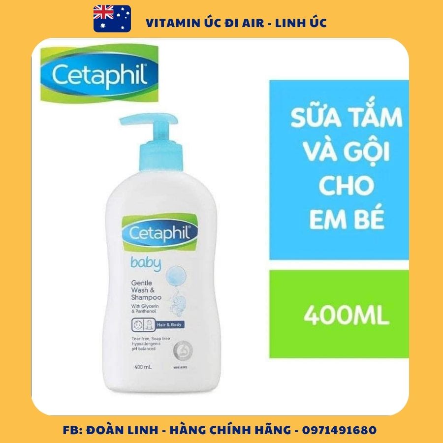 Sữa tắm gội dịu nhẹ cho bé Cetaphil Baby Gentle Wash & Shampoo 400ml