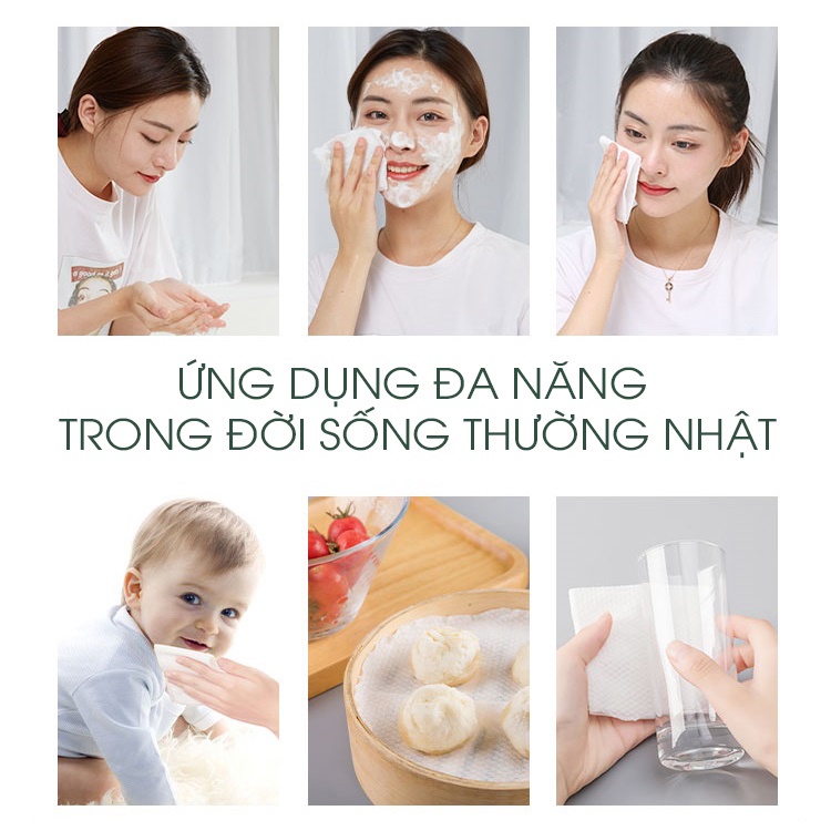 (Flash Sale) Giấy Lau Mặt Cotton dùng 1 lần, khăn mặt khô tấy trang - Amina