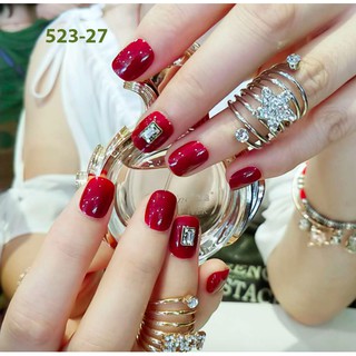 Móng tay giả đẹp kiểu đính đá dài ngắn phong cách 1 sét 24 móng