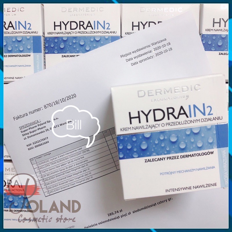 [ĐỦ BILL] Kem dưỡng ẩm chuyên sâu Dermedic Hydrain2 50ml