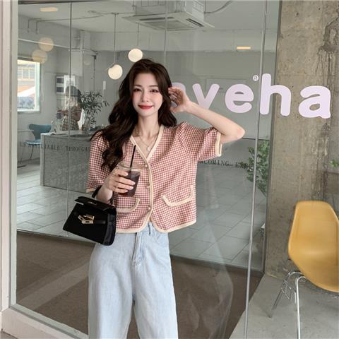 Áo Sơ Mi Ngắn Tay Cổ Chữ V Thiết Kế Mới Thời Trang Mùa Hè Theo Phong Cách Pháp Cho Nữ  tao bao