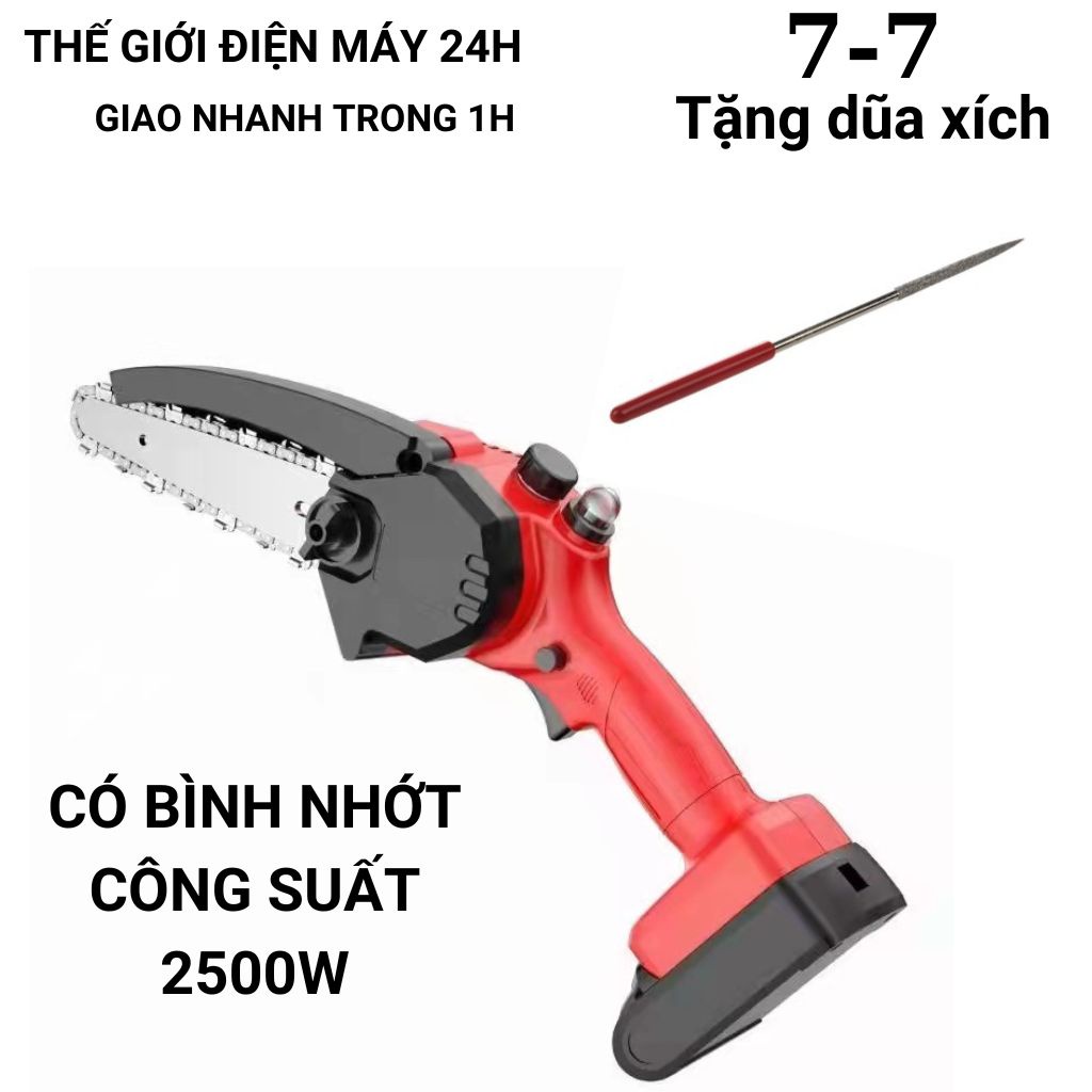Máy cưa xích cưa gỗ cầm tay, Cua cầm tay size lớn 6 dùng Pin