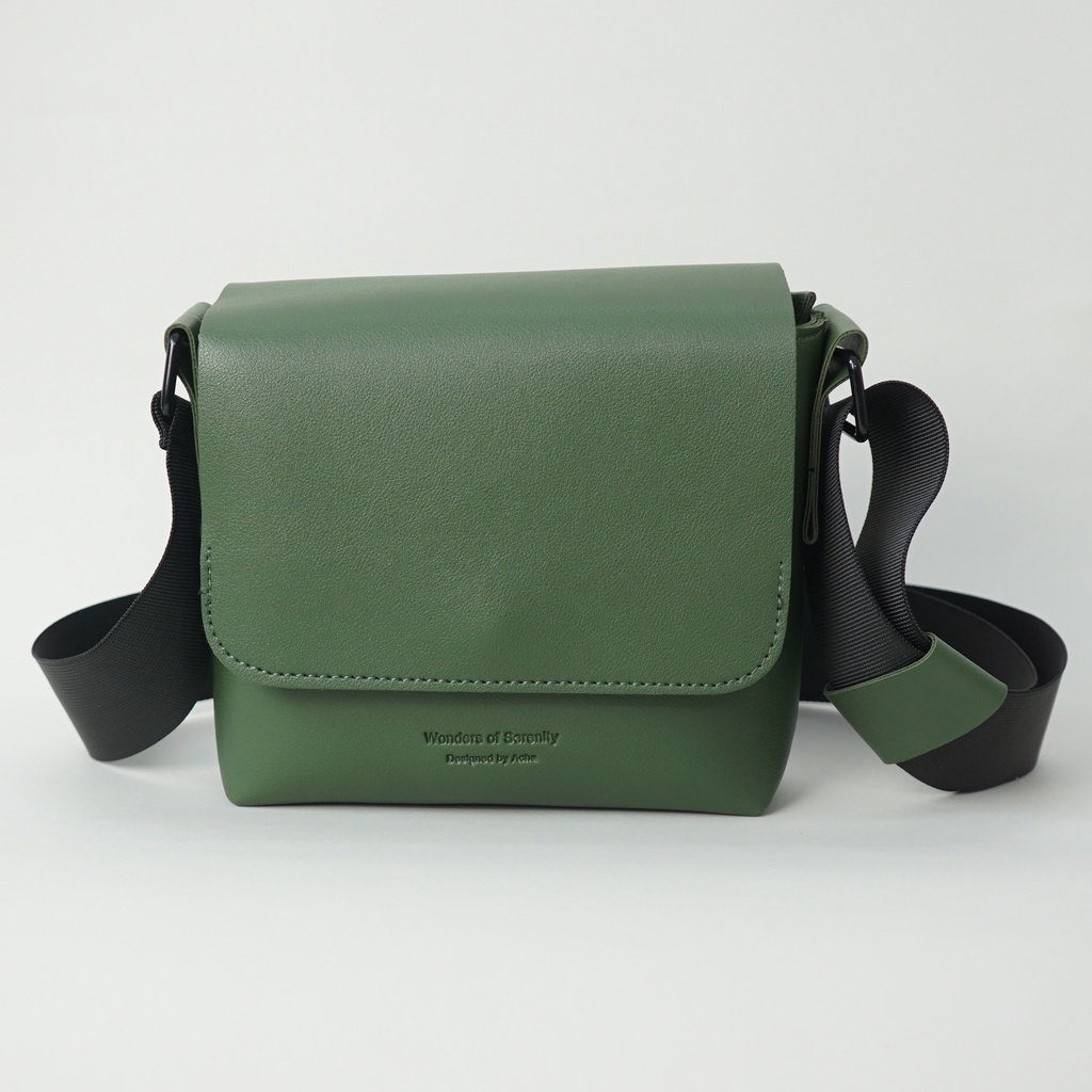 Túi đeo chéo da trơn JAMS mini nam nữ dáng vuông hai màu đa năng tiện dụng