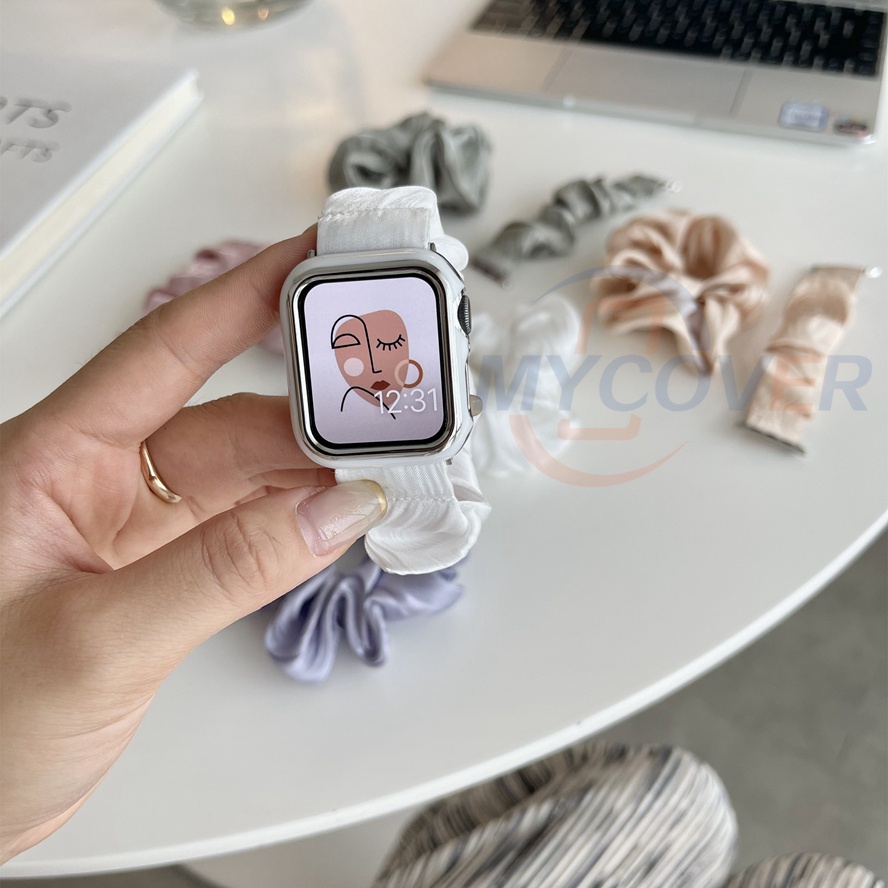 Dây Đeo Vải Lụa Cỡ Lớn Cho Đồng Hồ Thông Minh Series 7 6 SE 5 4 3 2 1 45mm 41mm 44mm 40mm 42mm 38mm