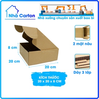 [SIÊU SANG] 20 hộp carton nắp gài 20x20x8 đựng quần áo siêu đẹp