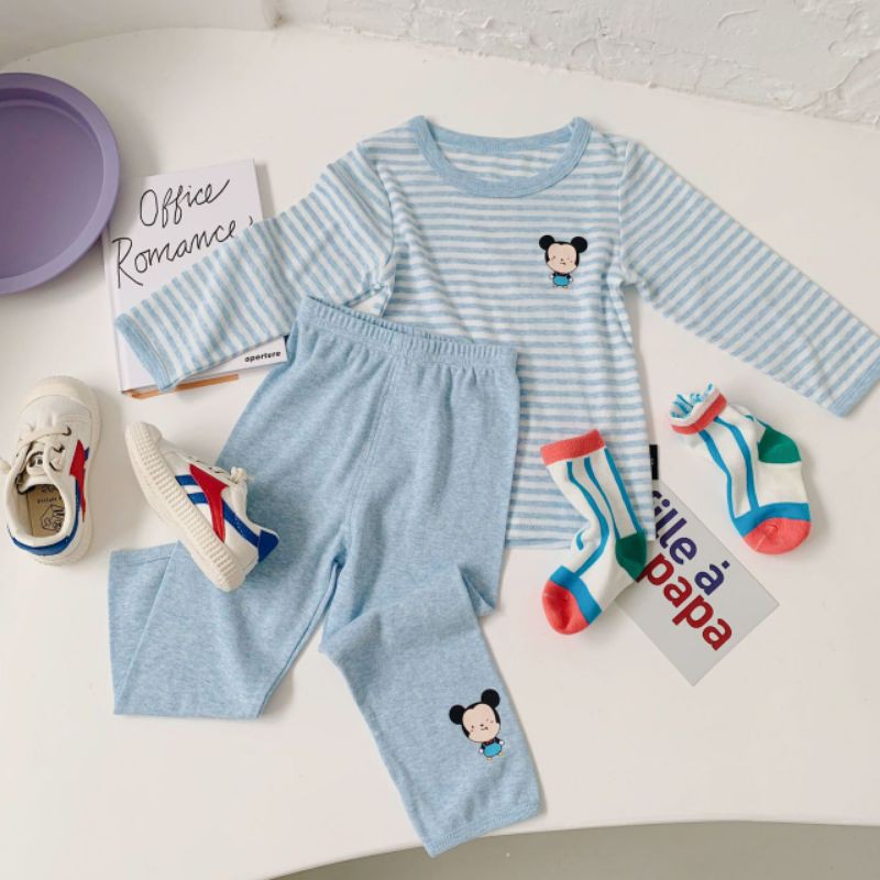 Bộ dài tay cotton xuất Nhật mềm đẹp cho bé trai, bé gái