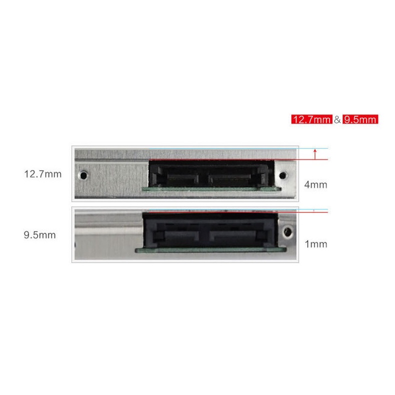 Caddy Bay HDD SSD SATA 3 9.5mm/12.7mm - Khay ổ cứng thay thế ổ DVD