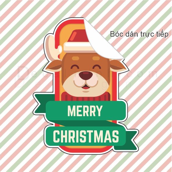 Decal sticker logo dán trang trí dịp Giáng Sinh Noel cho nhà và cửa hàng