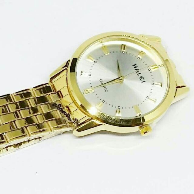 Đồng hồ nam Halei mặt trắng dây vàng chống nước tuyệt đối (tặng kèm pin)