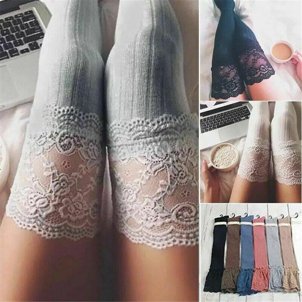 Tất cổ cao qua đầu gối ngang đùi dệt kim giữ ấm mùa đông gợi cảm nhiều màu tùy chọn thời trang xuân thu cho nữ