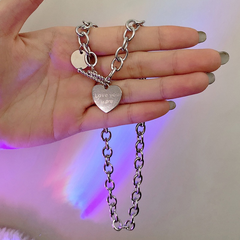 Vòng cổ choker 17km mặt hình trái tim phong cách punk thời trang cho nữ