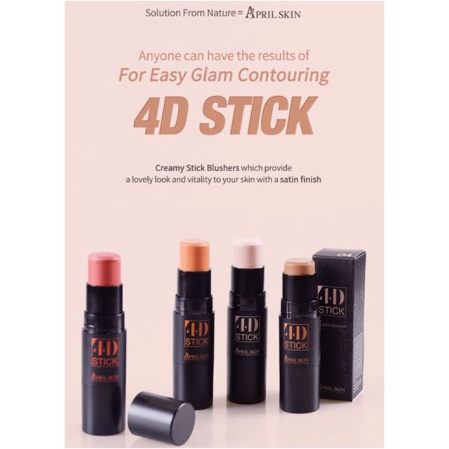 THỎI MÁ HỒNG, TẠO KHỐI, HIGHLIGHT APRIL SKIN 4D STICK CHÍNH HÃNG - 10546