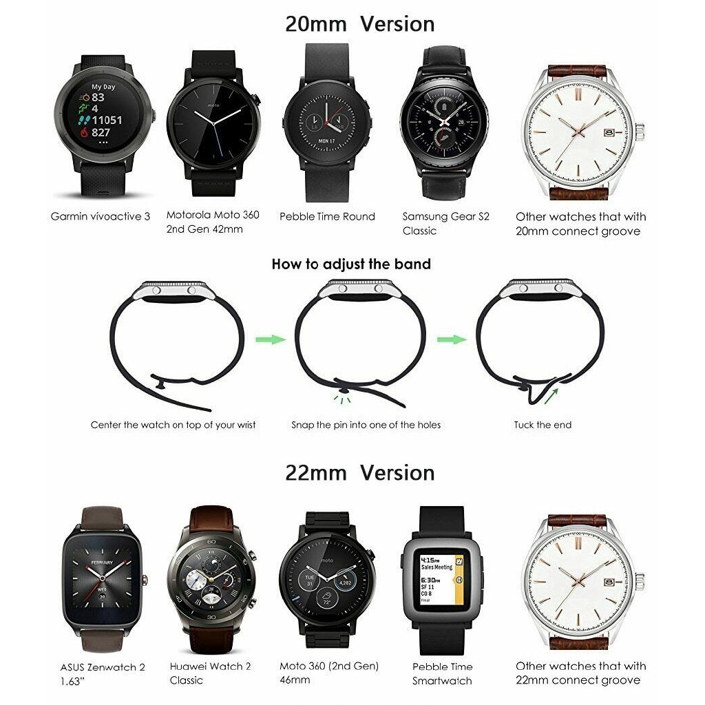 22mm Universal Watch Band Stainless Steel Replacement Strap for Samsung Gear S3