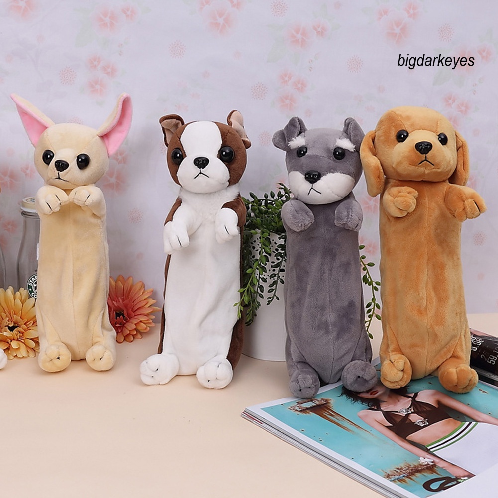 Nyt- Túi Đựng Bút / Đồ Trang Điểm Hình Chú Chó Hoạt Hình 3D Bằng Lông Nhung