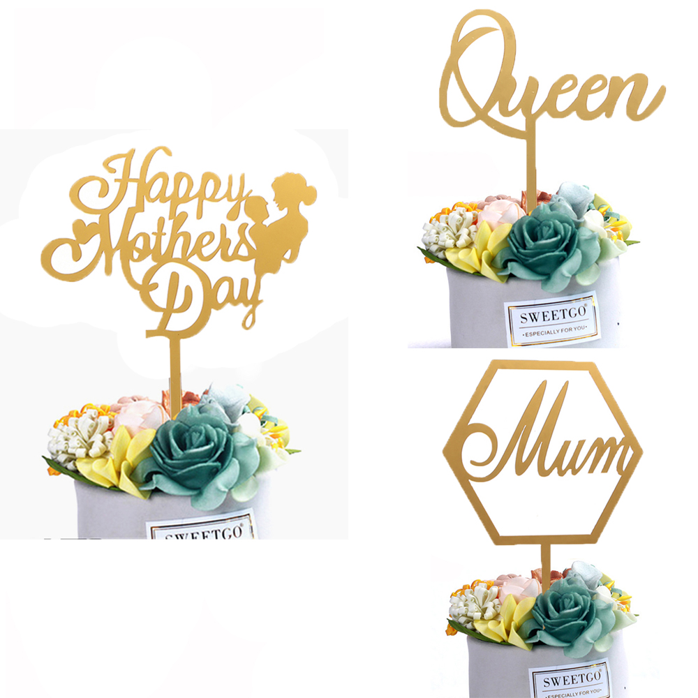 Phụ kiện topper trang trí bánh cupcake / bánh kem / món tráng miệng chất liệu acrylic DIY