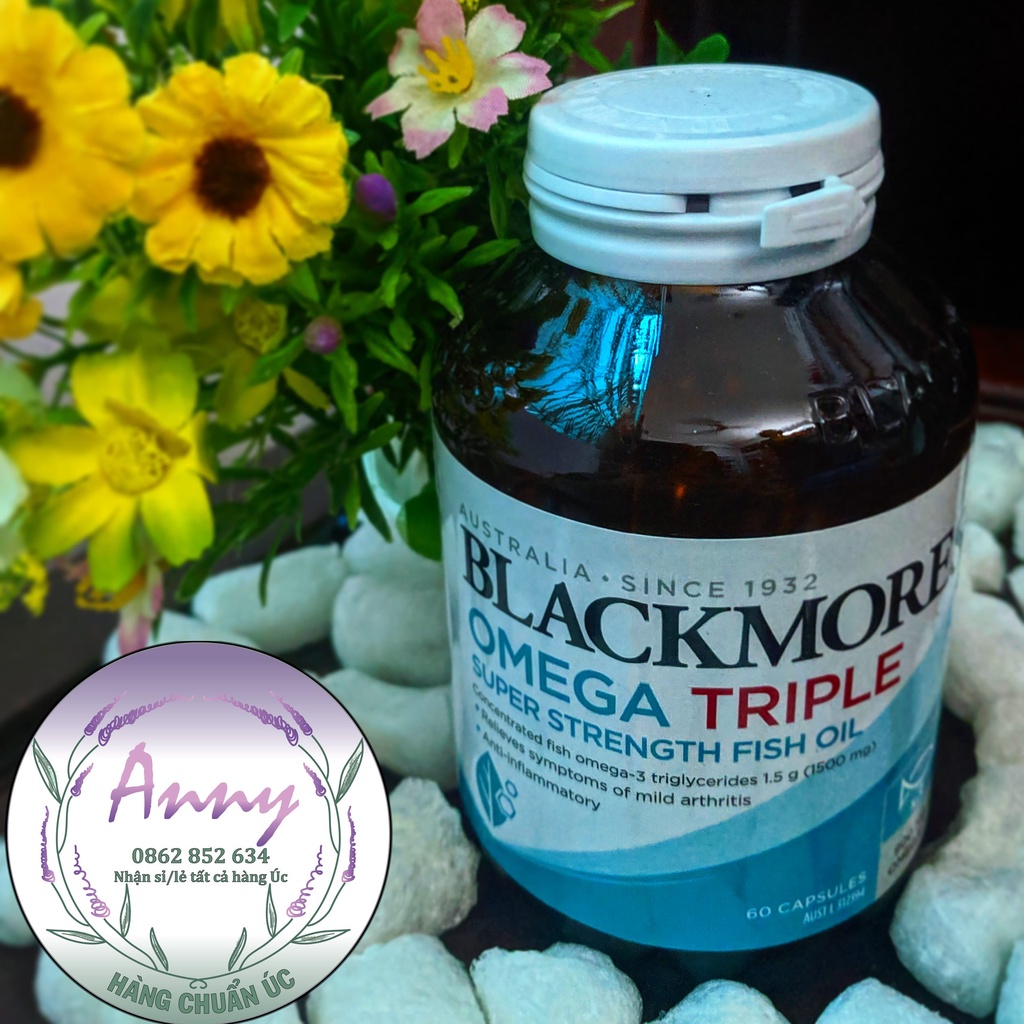 Viên Dầu Cá Hàm Lượng Cao Gấp 3 Lần - Blackmores Omega Triple Super Strength Fish Oil Úc - 60 Viên