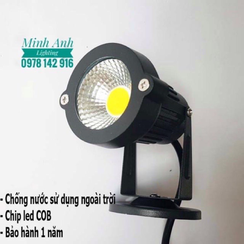 Đèn Rọi Cây - Đèn Rọi Tiểu Cảnh Sân Vườn Ngoài Trời Vỏ Bằng Gang Bóng LED Minh Anh lighting