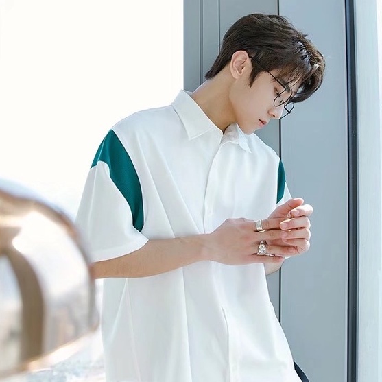 Áo Sơ Mi Tay Ngắn Phong Cách Hàn Quốc Thời Trang Mùa Hè 2022 Dành Cho Nam