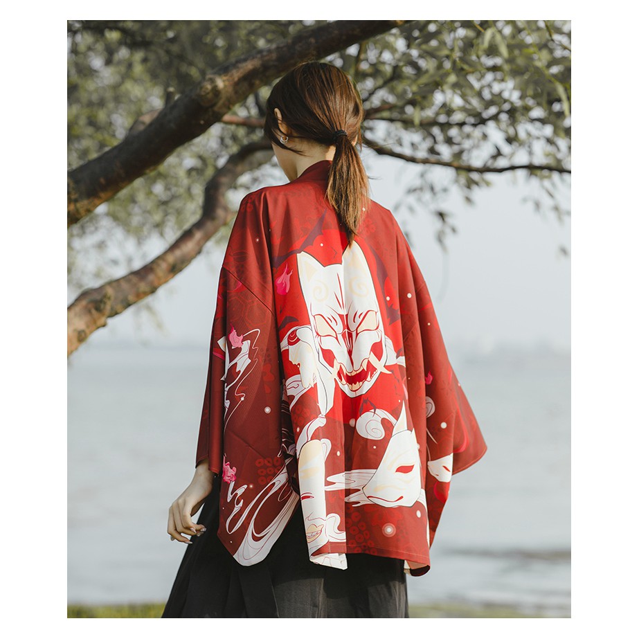 Áo Haori Cáo Tinh Siêu Chất , hàng cao cấp, mã SK29