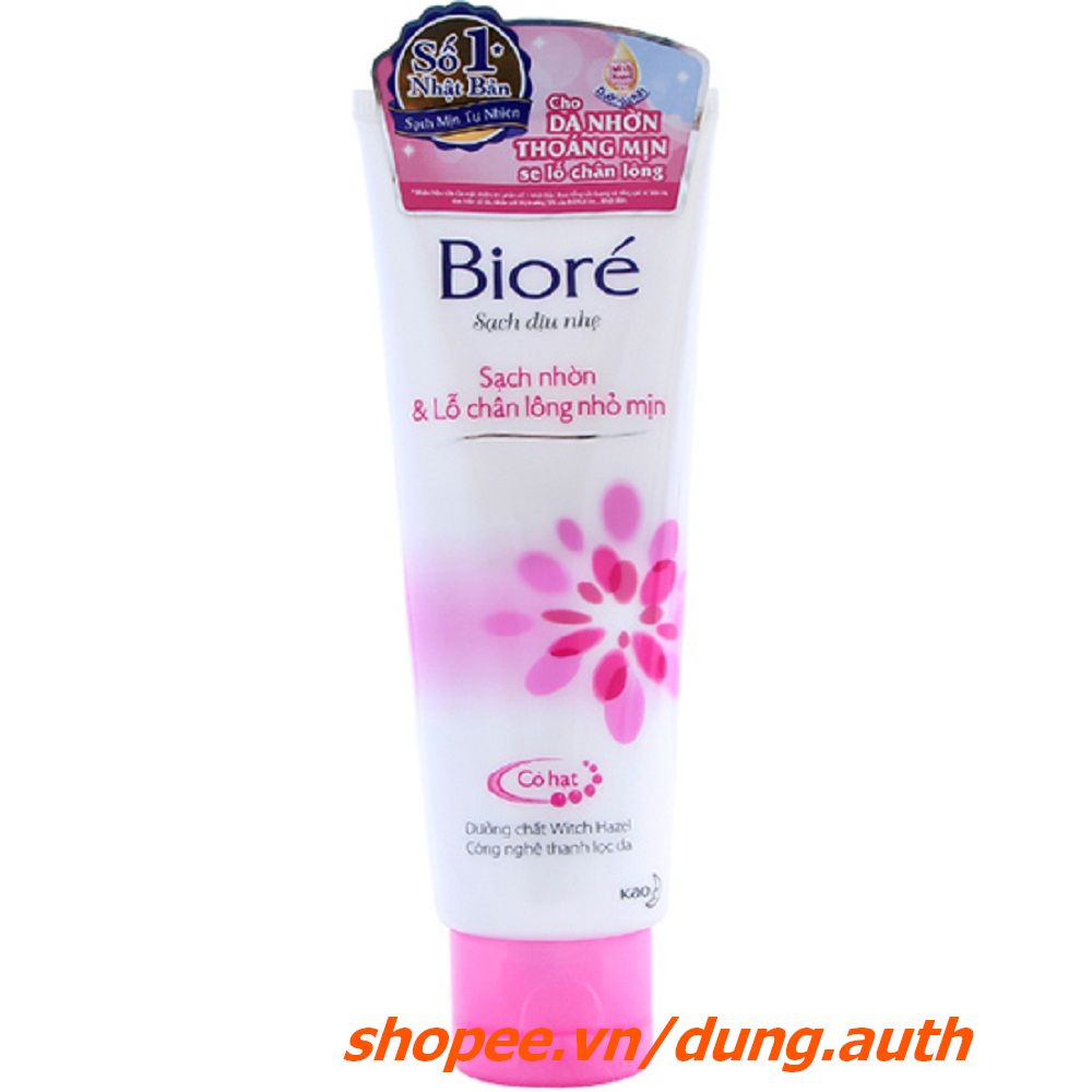 Sữa Rửa Mặt 100g Biore màu hồng Sạch Nhơn Và Làm Mịn Lỗ Chân Lông Chính Hãng.