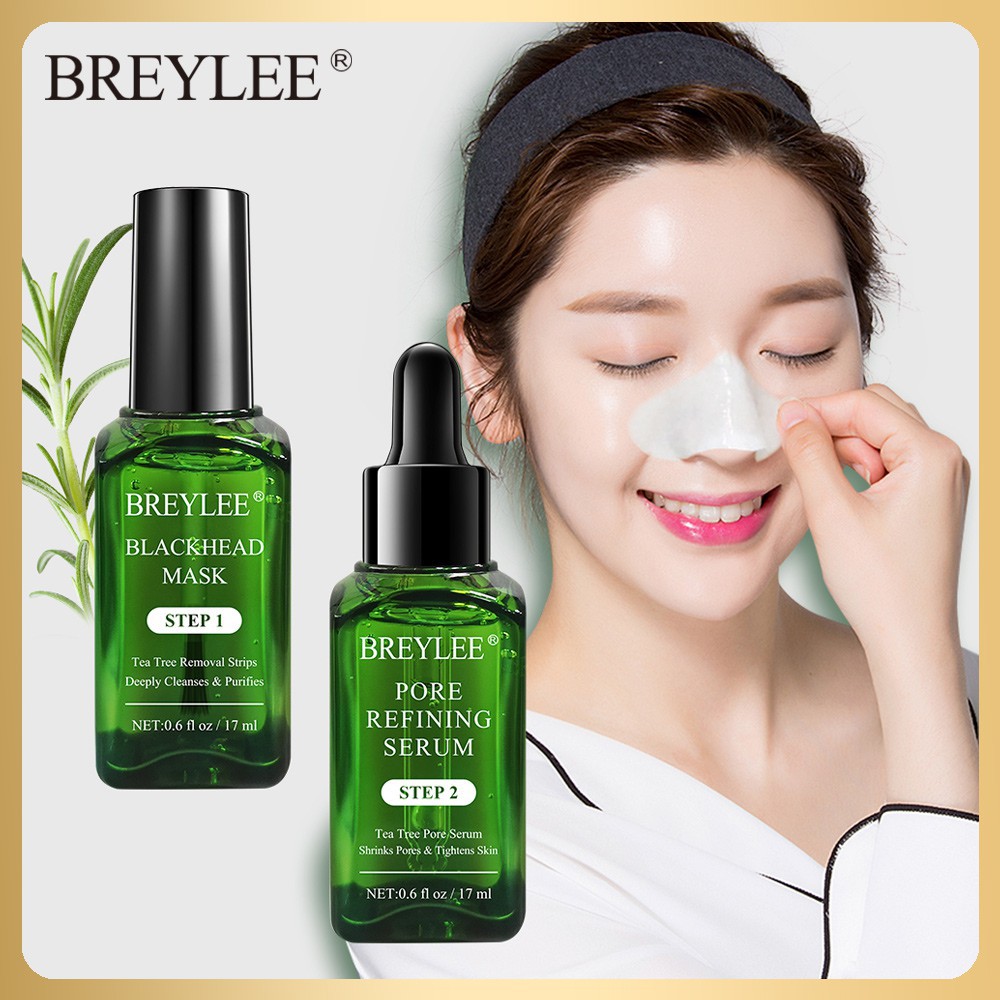 (Hàng Mới Về) Set 1 Mặt Nạ Lột Mụn Đầu Đen + 2 Lọ Serum Thu Nhỏ Lỗ Chân Lông Breylee