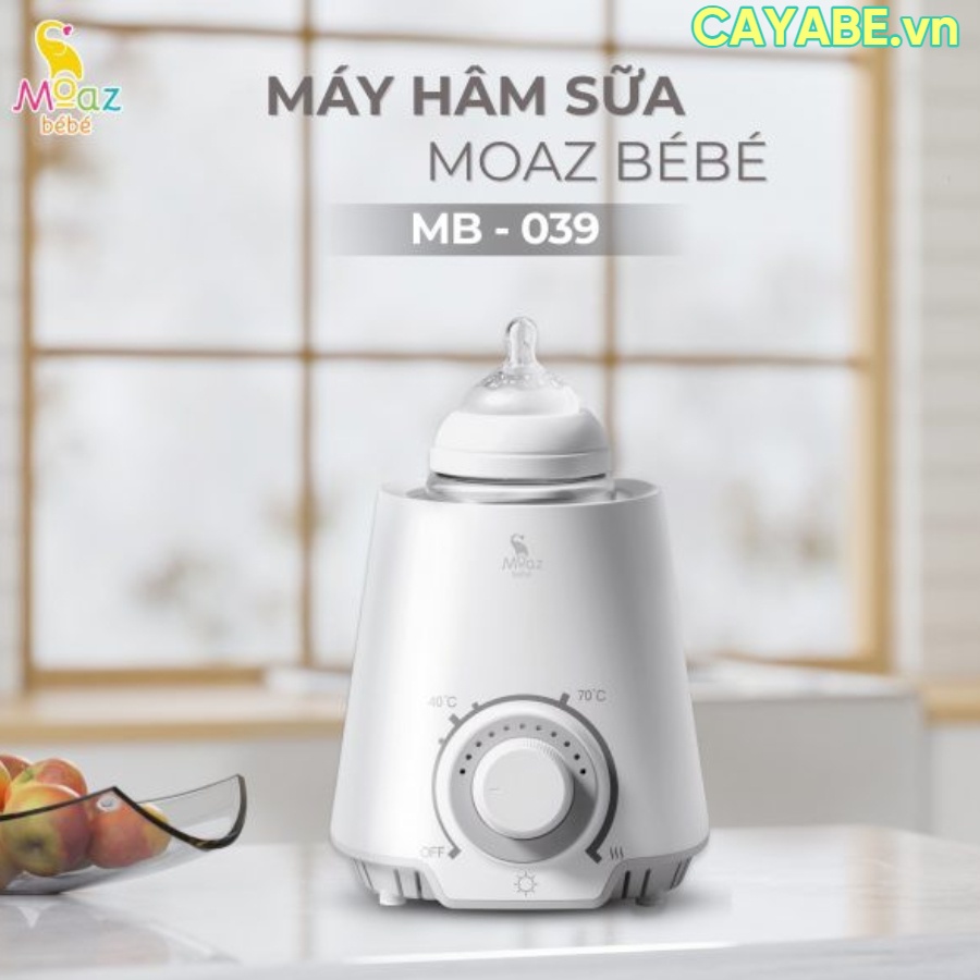 Máy hâm sữa, hâm thức ăn, tiệt trùng bình sữa 3 in 1 MOAZ BÉBÉ MB-039 (Bảo hành chính hãng 12 tháng)