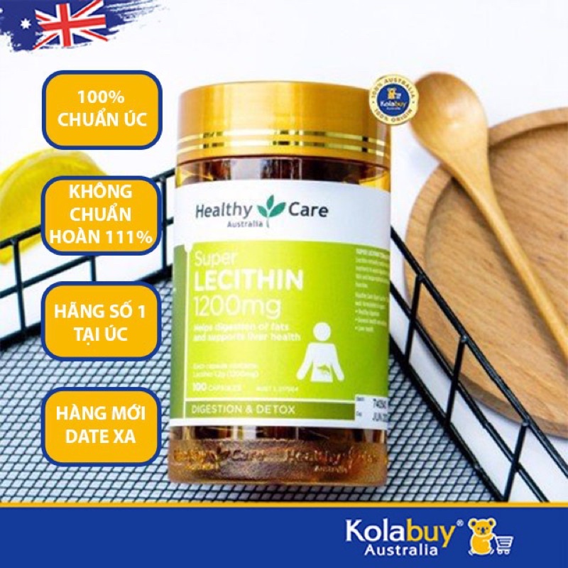 Viên uống Mầm Đậu Nành Healthy Care Super Lecithin 1200mg - Úc